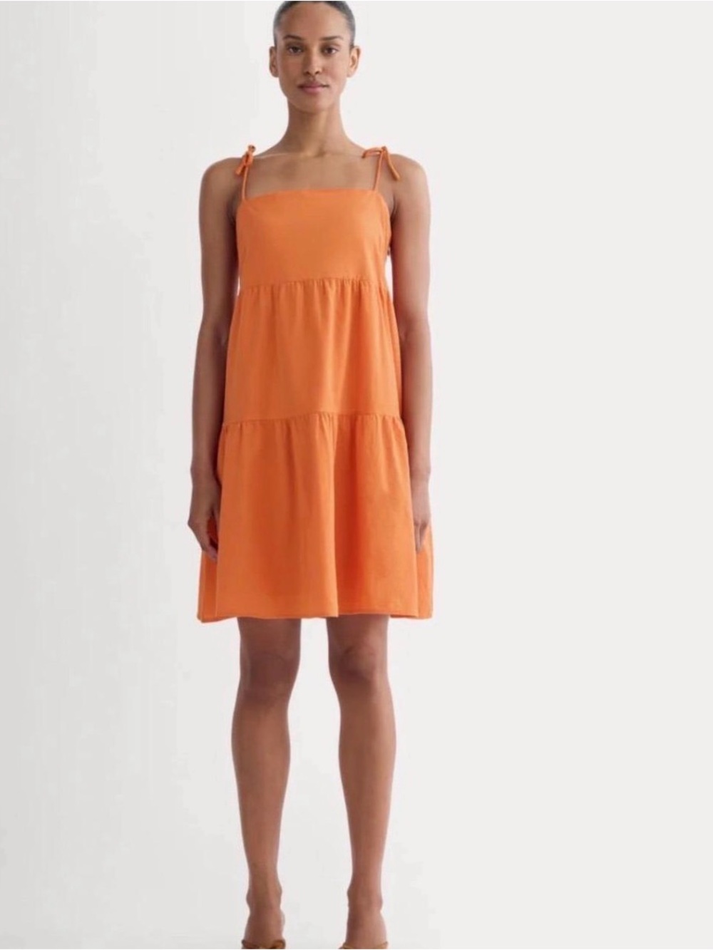 Everlane Summer Tie-Strap Sundress in Orange
